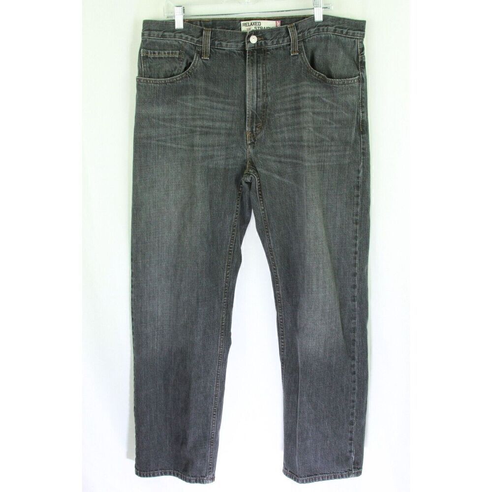 Levis 559 Relaxed Straight Fit Mens Jeans Faded Black Charcoal 38/32 100% Cotton